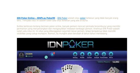 IDNPoker Review detailed review .